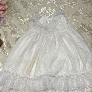 Laura Ashley White Ruffled Tiered Babydoll Dress